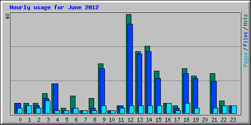 Hourly usage for June 2012